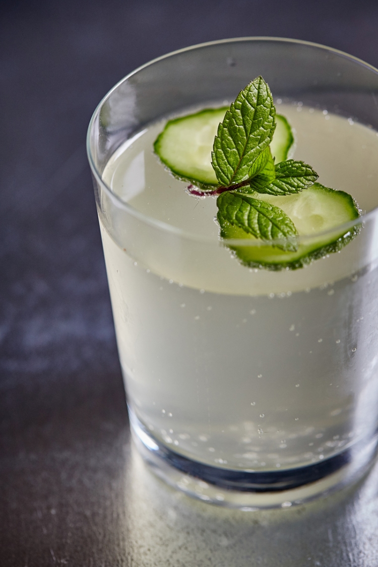 Cucumber rickey gin cocktail